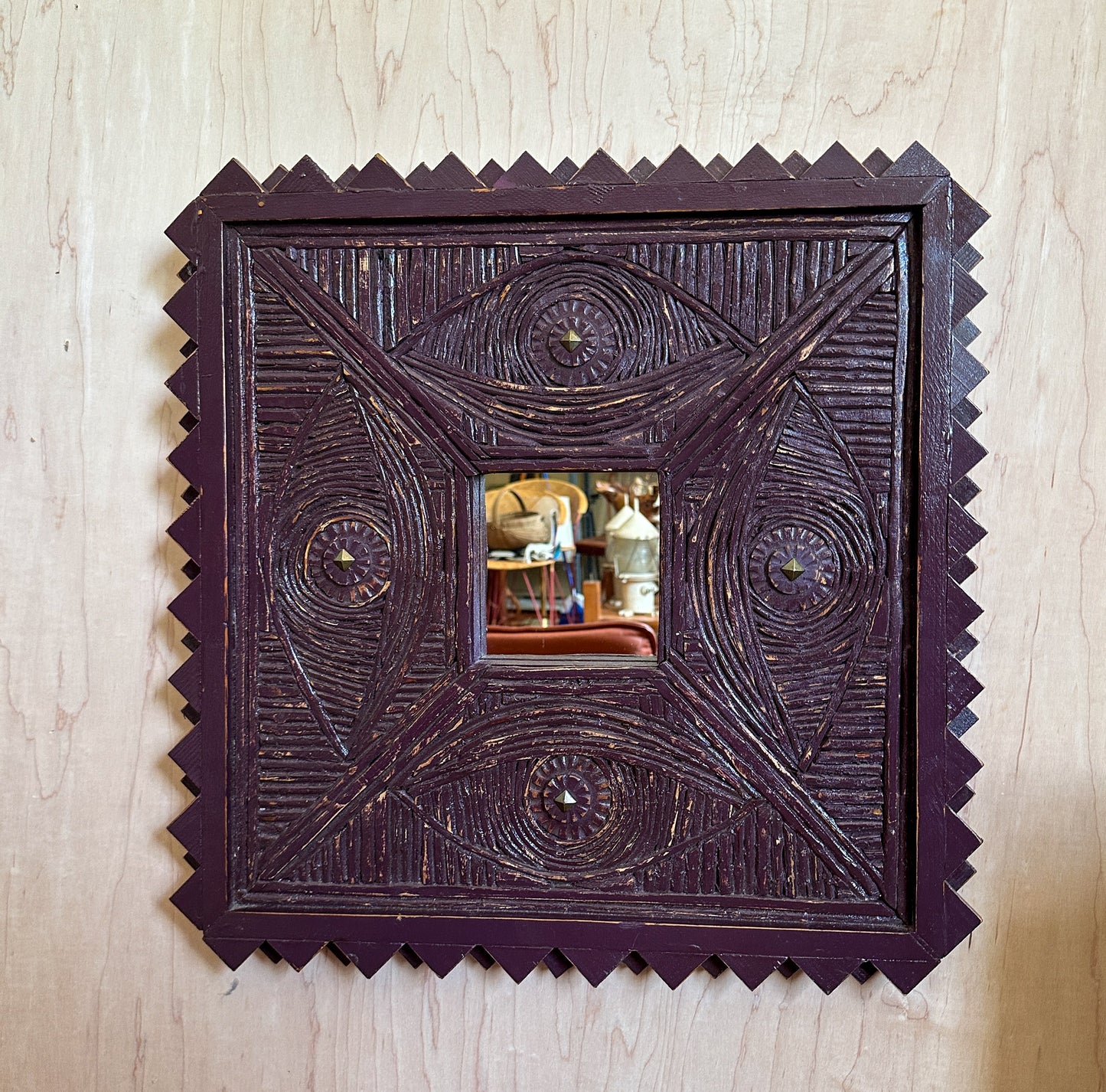 Purple Folk Art Mirror