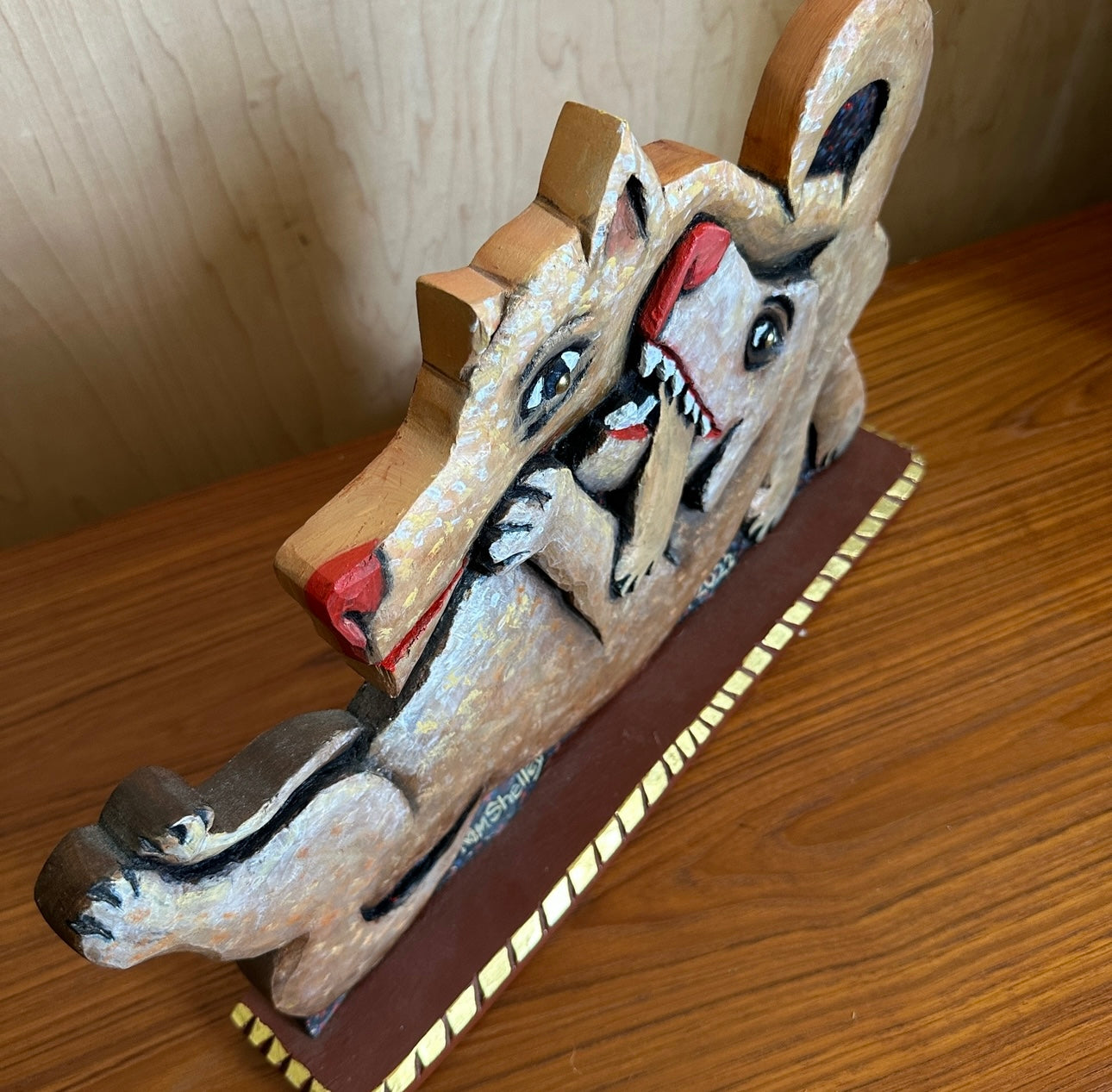 Artist Signed Folk Dogs
