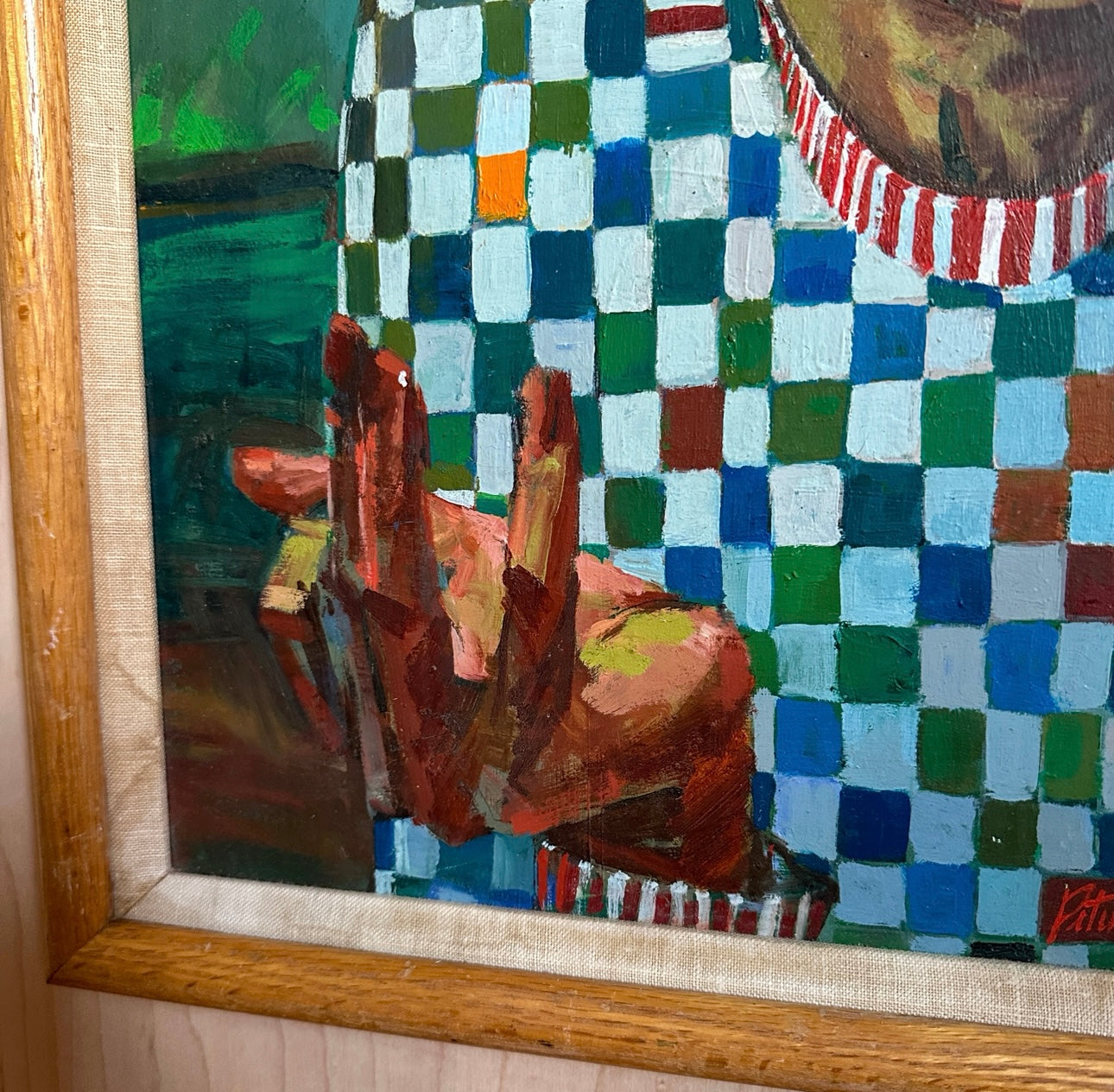 Checkered 'Petersen' Portrait Painting
