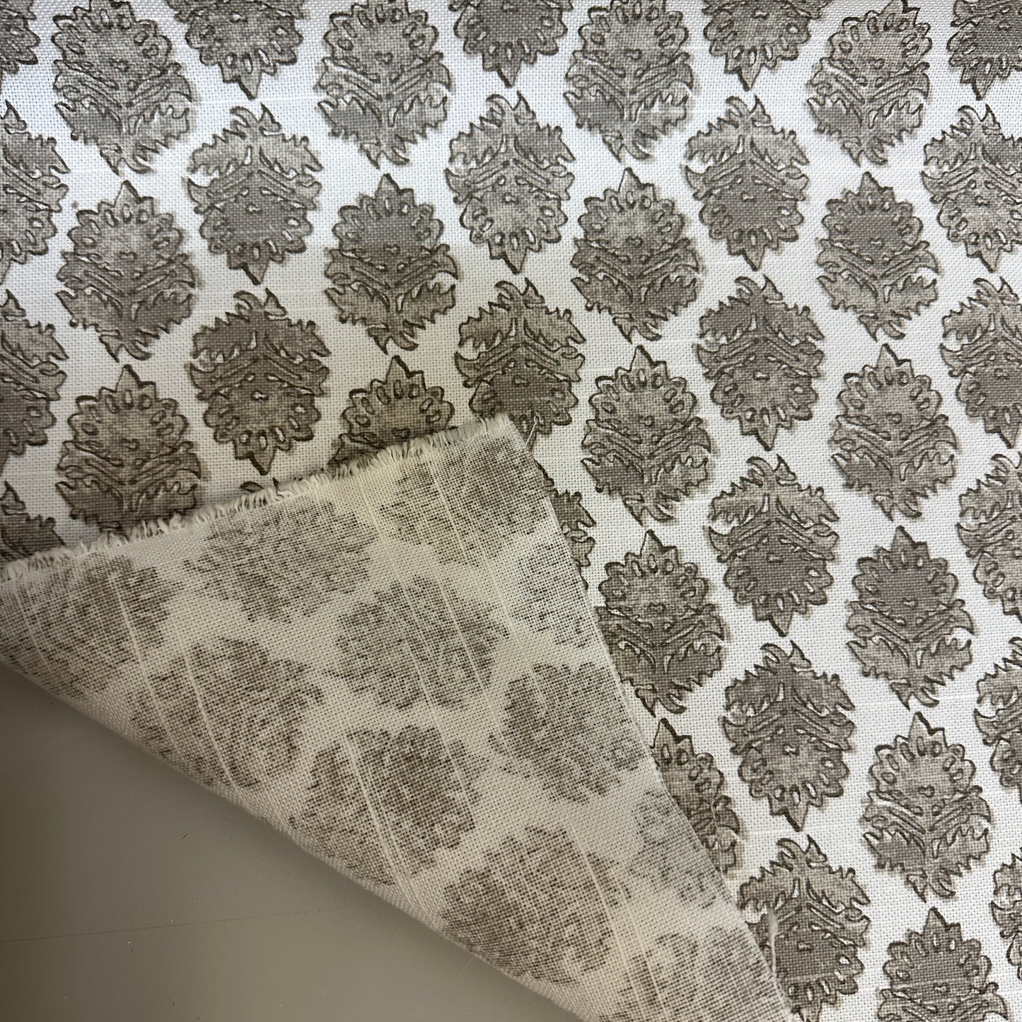 Gray medallion cotton print