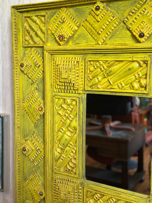 Yellow Folk Mirror