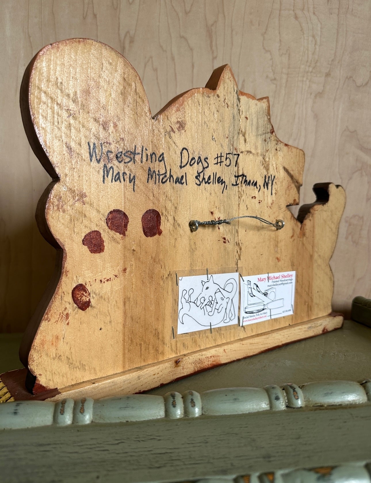 Artist Signed Folk Dogs