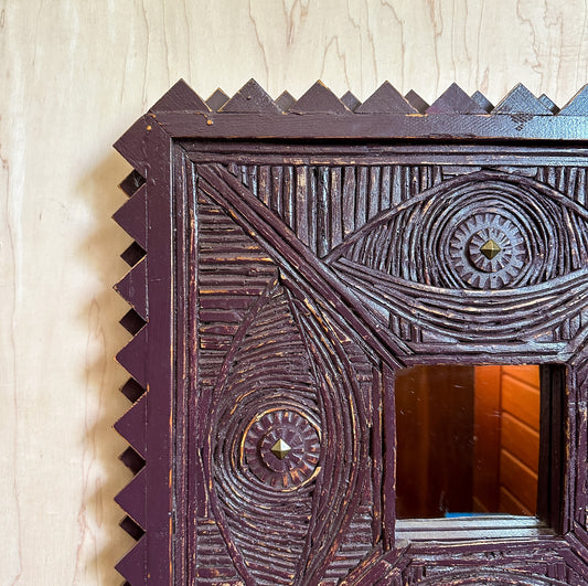 Purple Folk Art Mirror