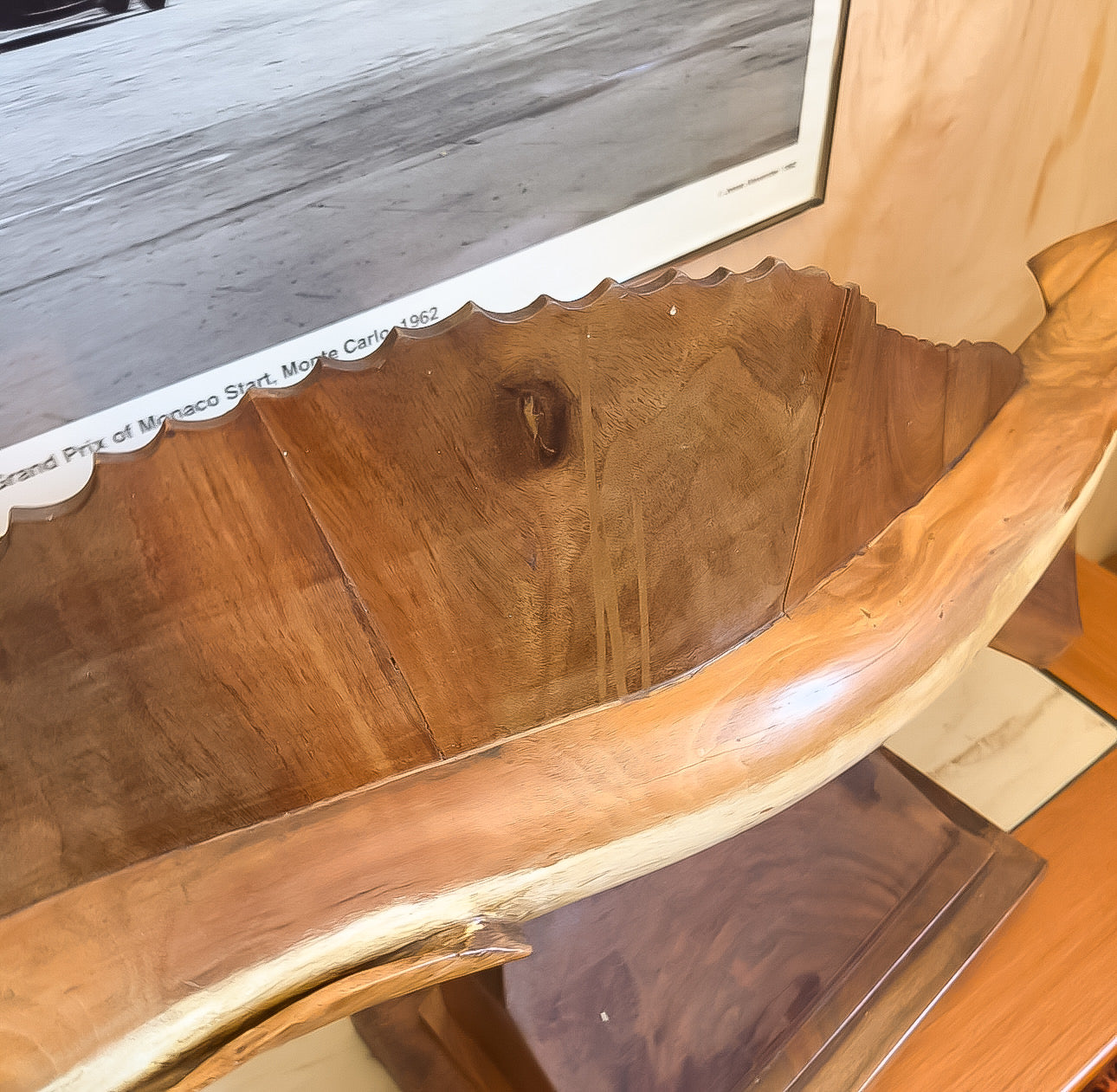 Hand Carved Marlin Wood Scuplture