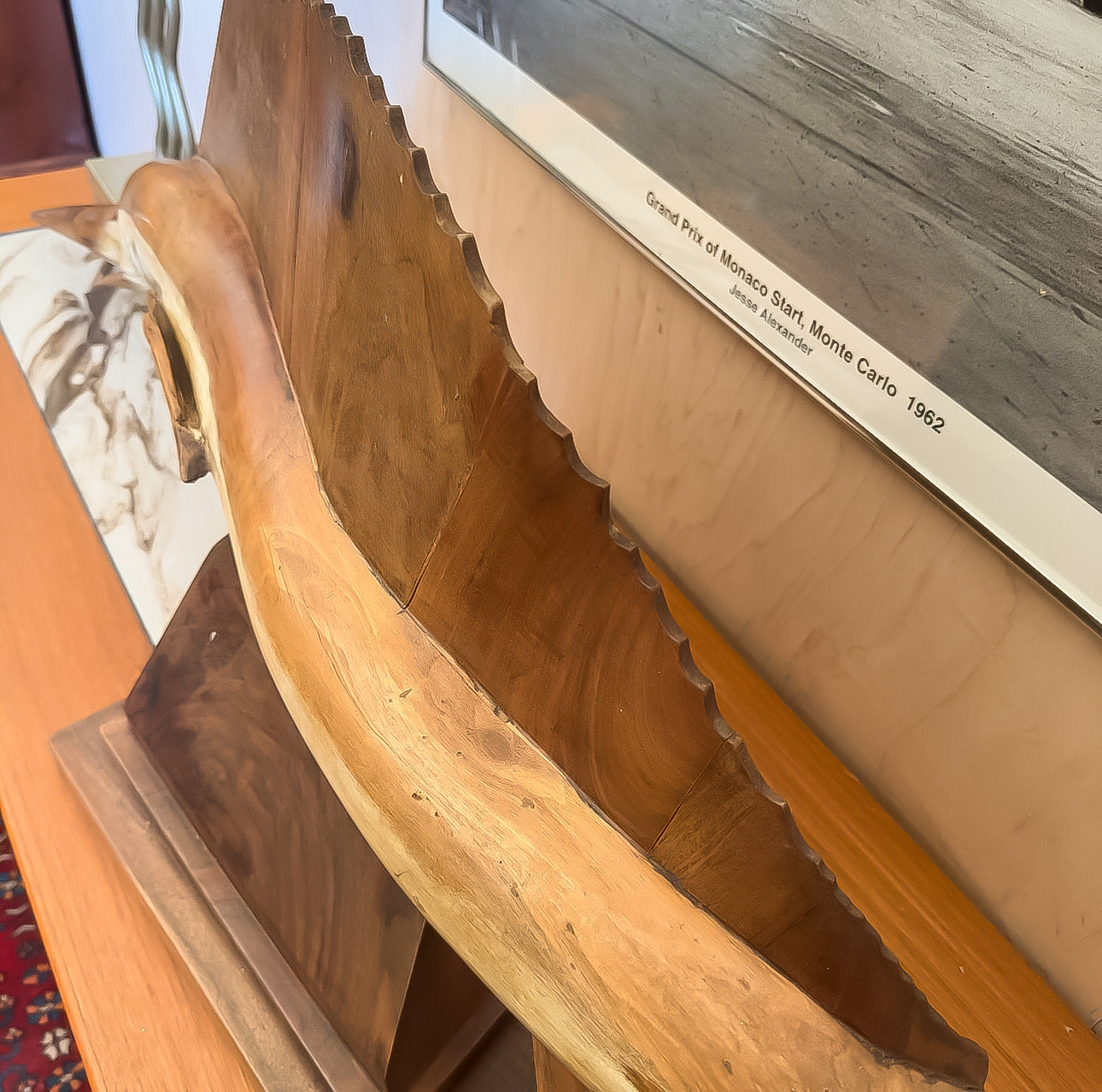 Hand Carved Marlin Wood Scuplture