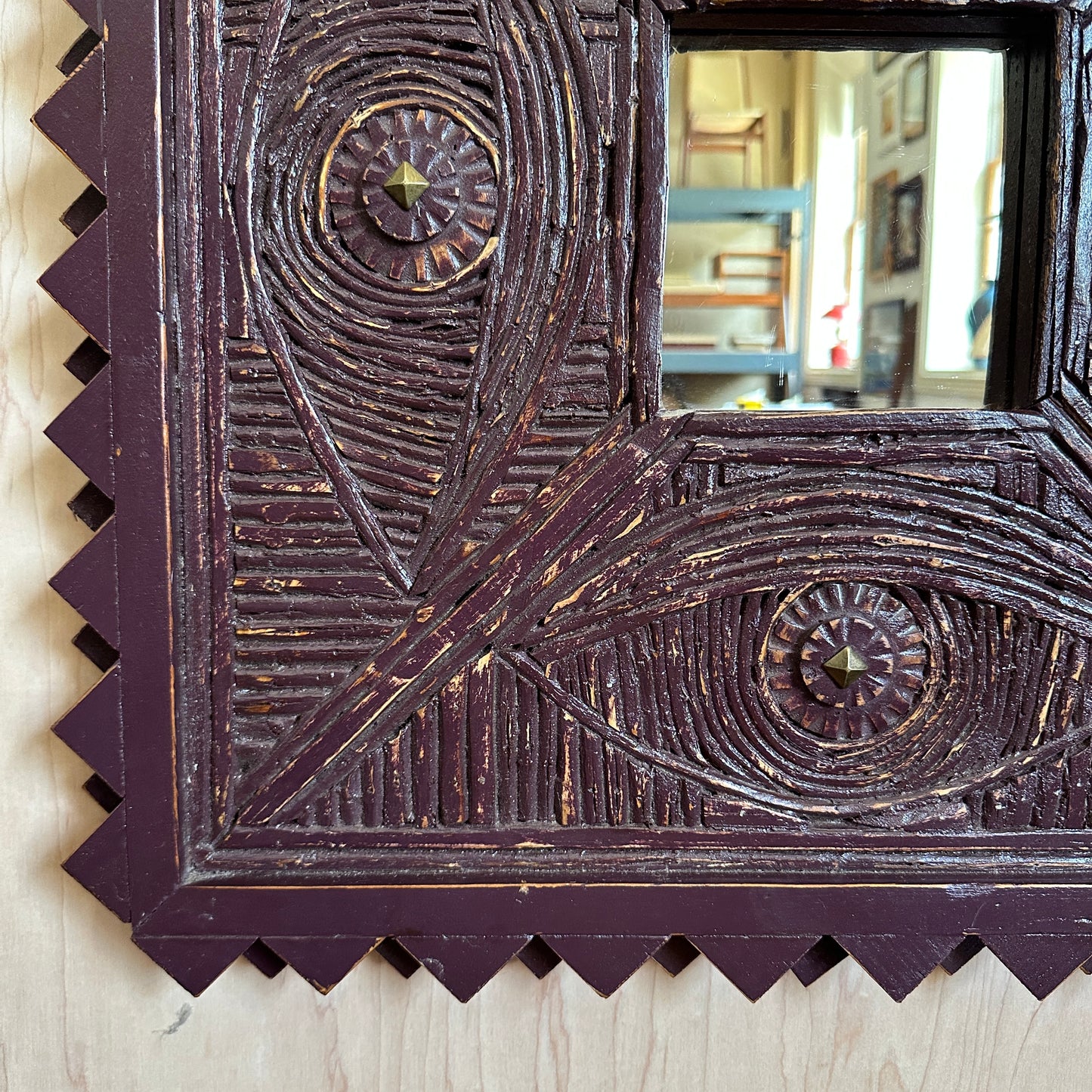 Purple Folk Art Mirror