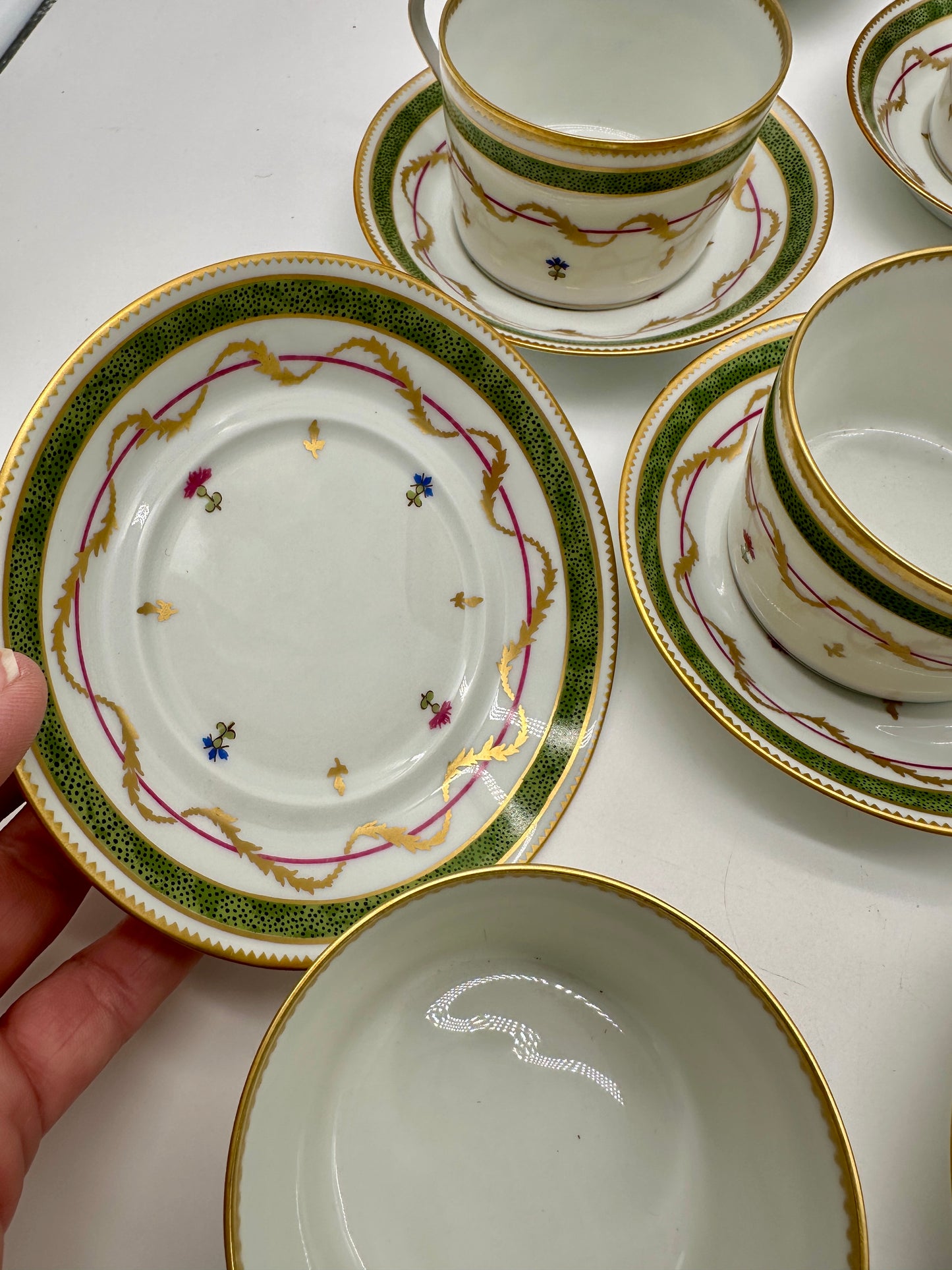 12 Limoges Vieux Paris Cups & Saucers