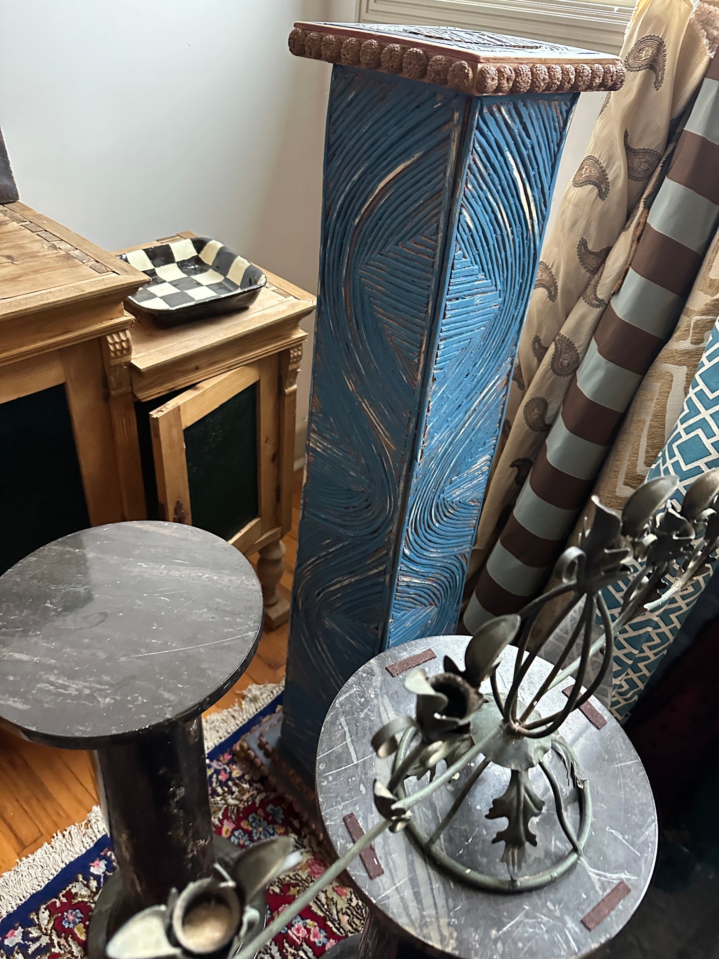 Black + Ivory Checkered Tray