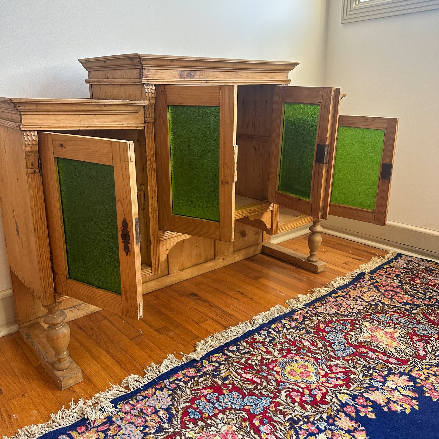 Blue Floral Kerman Rug