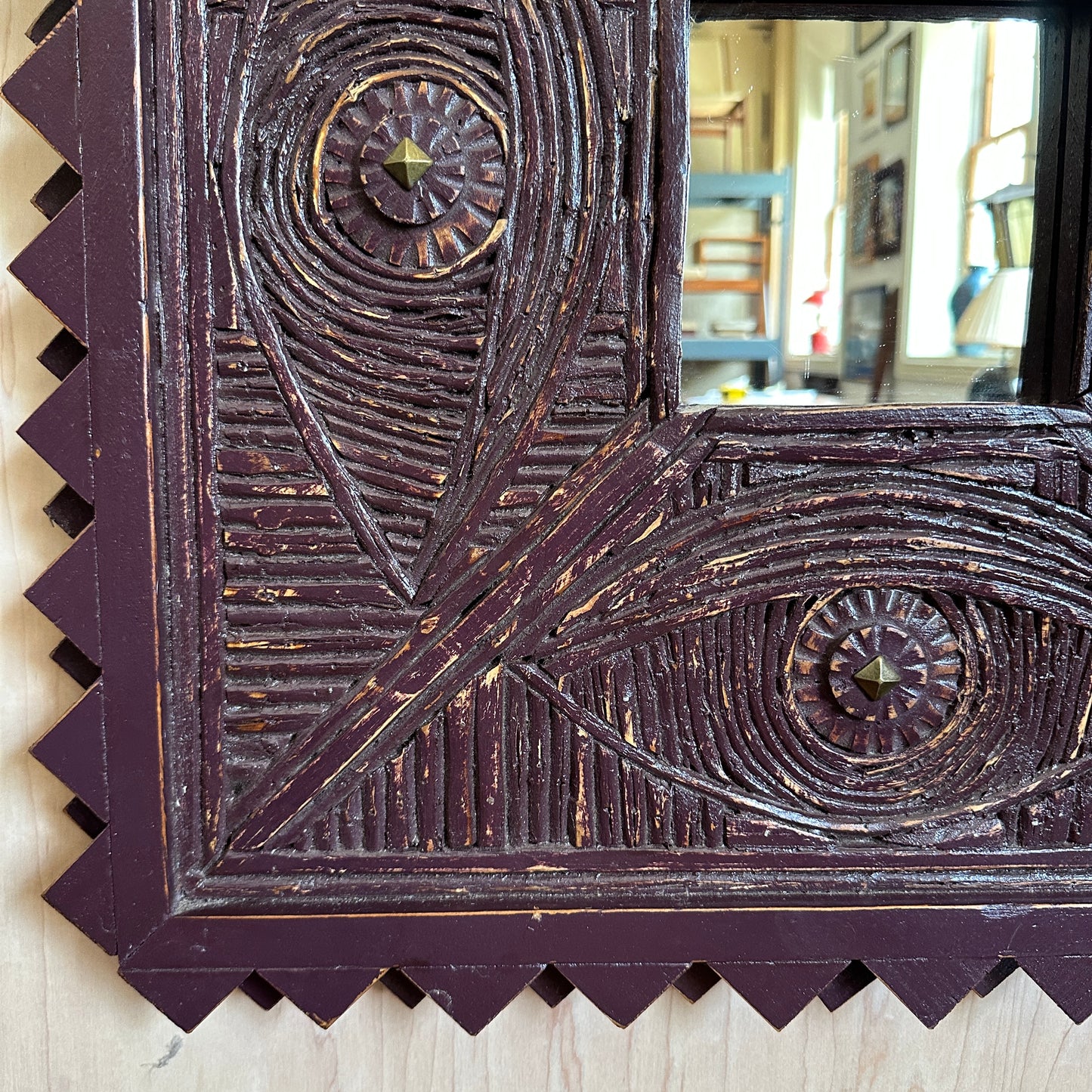 Purple Folk Art Mirror