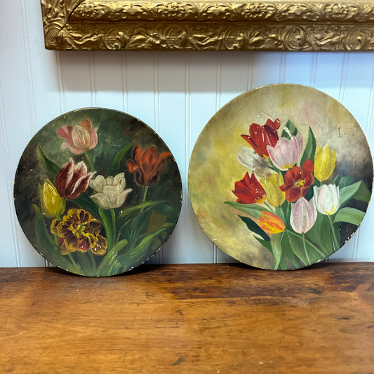 Round Flower Wall Art Pair