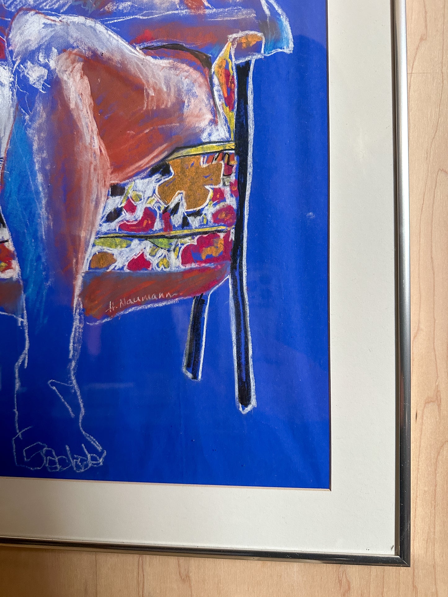 Framed Pastel Male in Chair