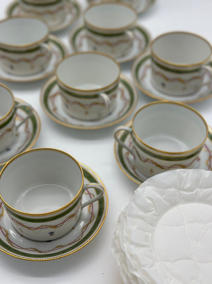 12 Limoges Vieux Paris Cups & Saucers
