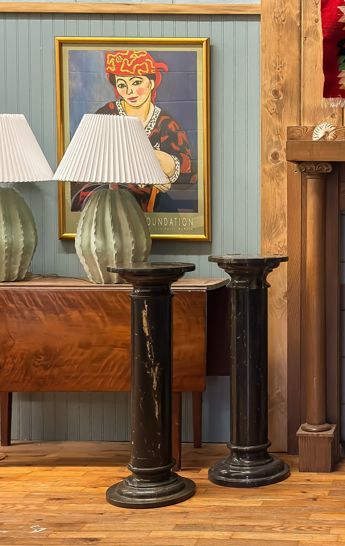 Marble Pedestal Pair