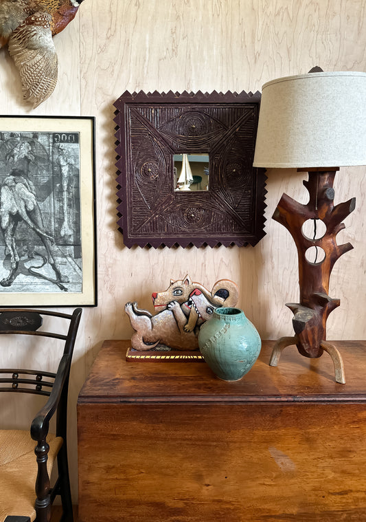 Purple Folk Art Mirror