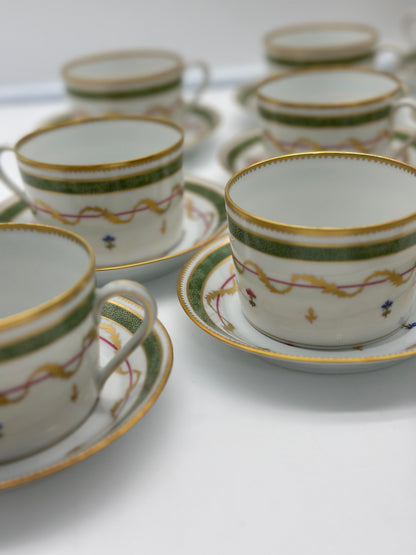 12 Limoges Vieux Paris Cups & Saucers