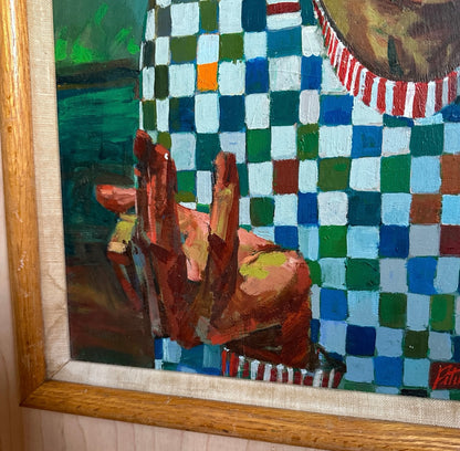 Checkered 'Petersen' Portrait Painting