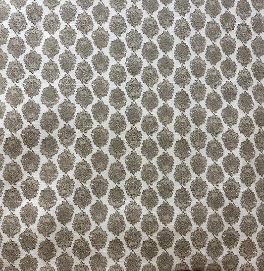 Gray medallion cotton print