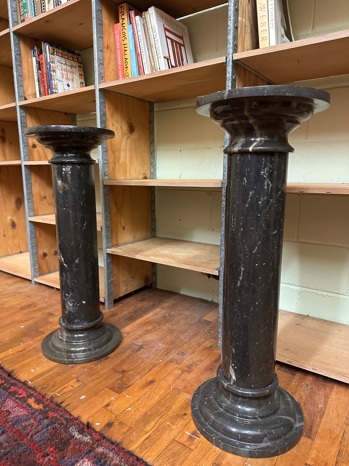 Marble Pedestal Pair