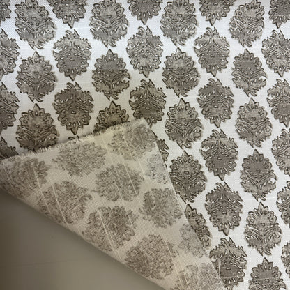 Gray medallion cotton print