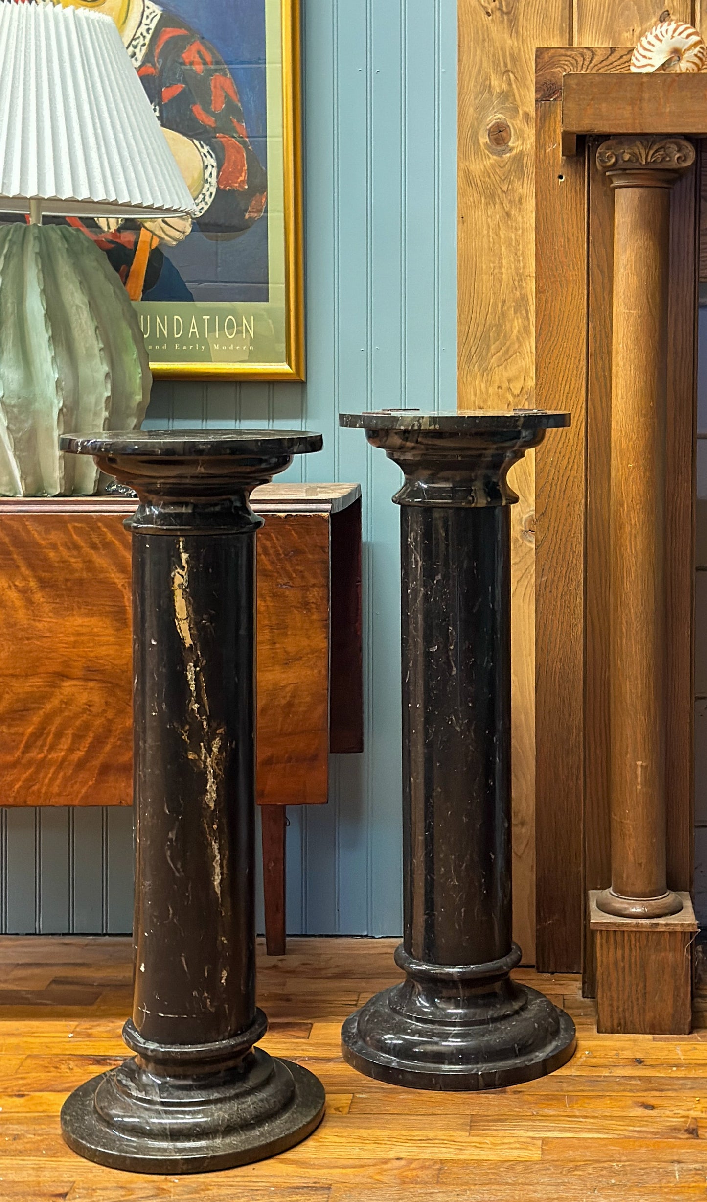 Marble Pedestal Pair