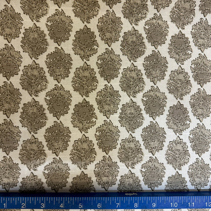 Gray medallion cotton print