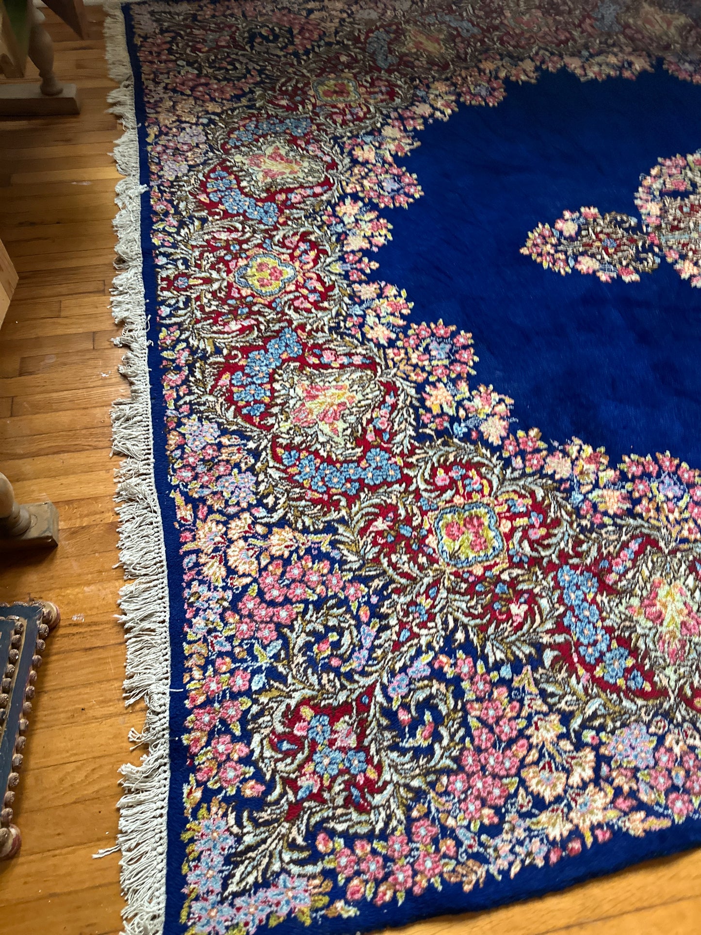 Blue Floral Kerman Rug
