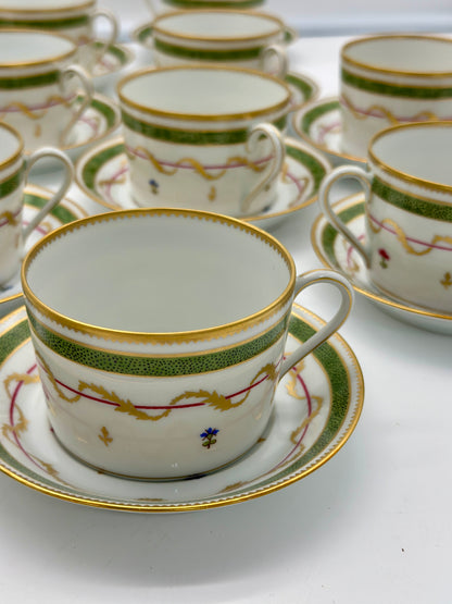 12 Limoges Vieux Paris Cups & Saucers