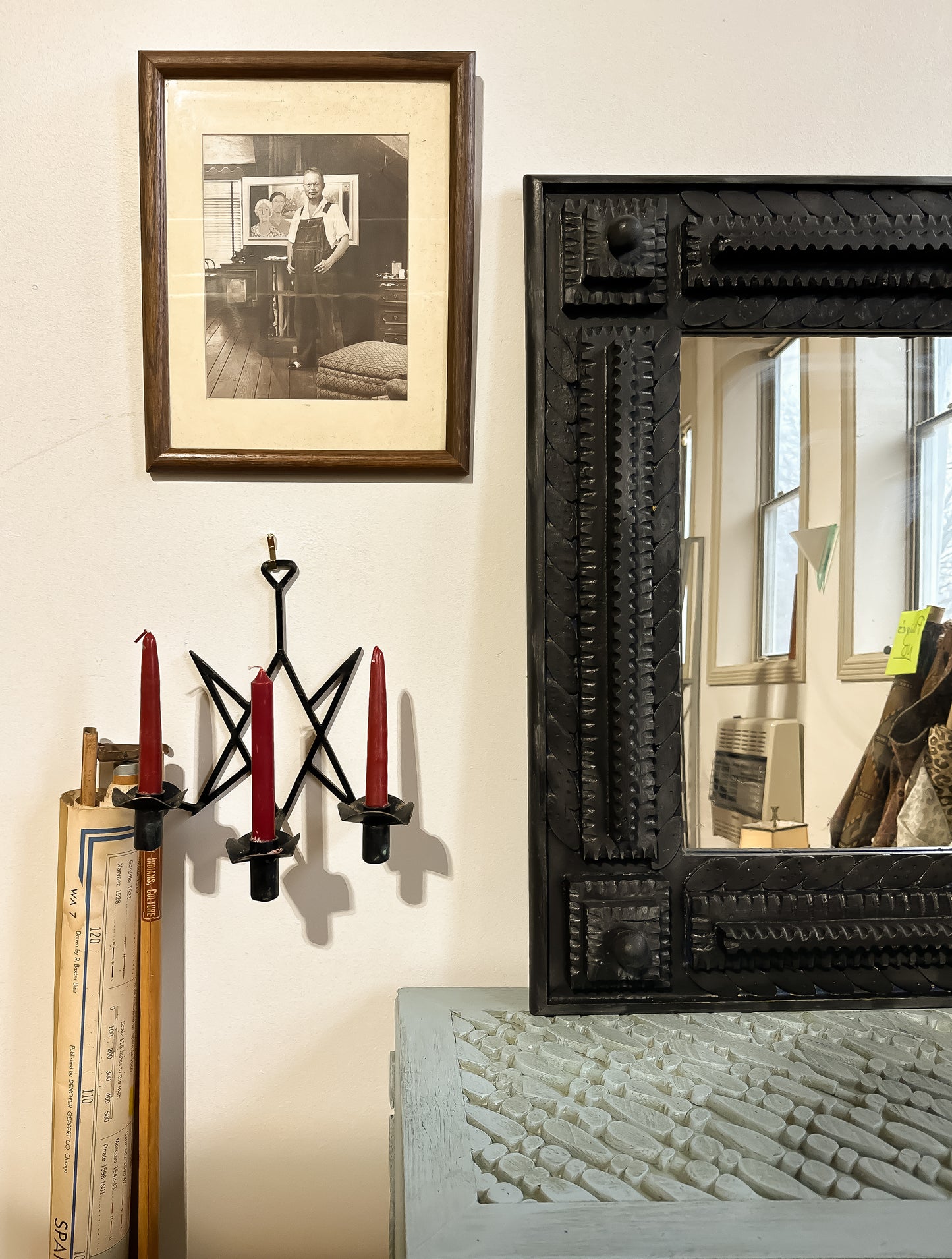 Folk Mirror Black
