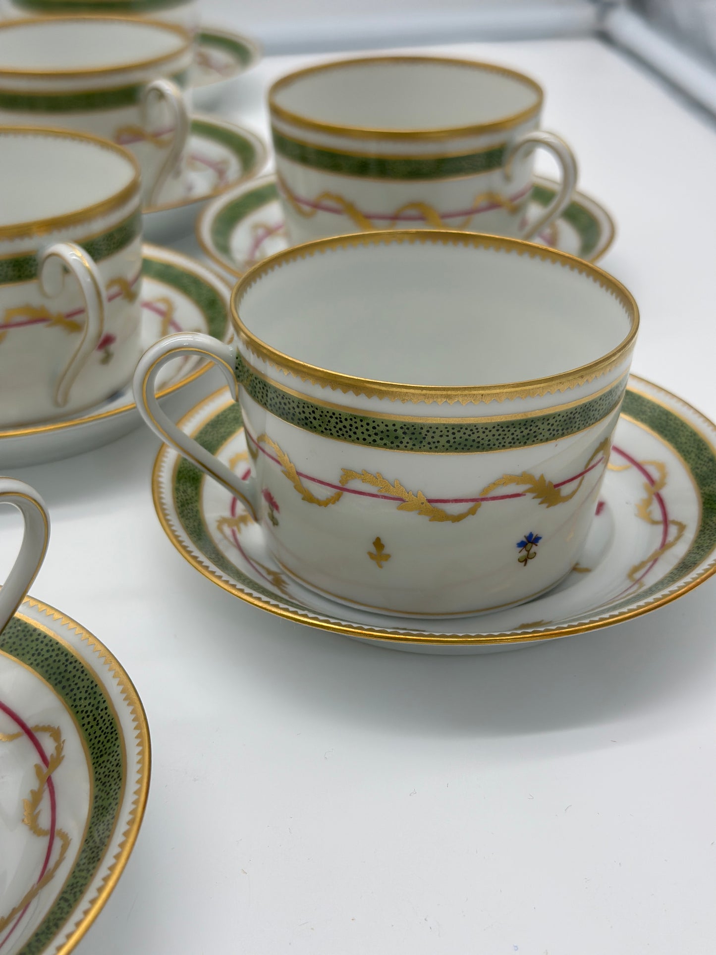 12 Limoges Vieux Paris Cups & Saucers