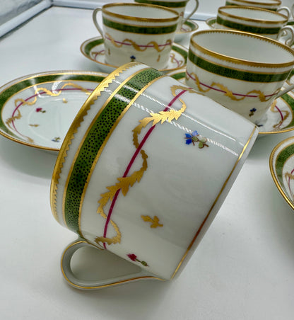 12 Limoges Vieux Paris Cups & Saucers