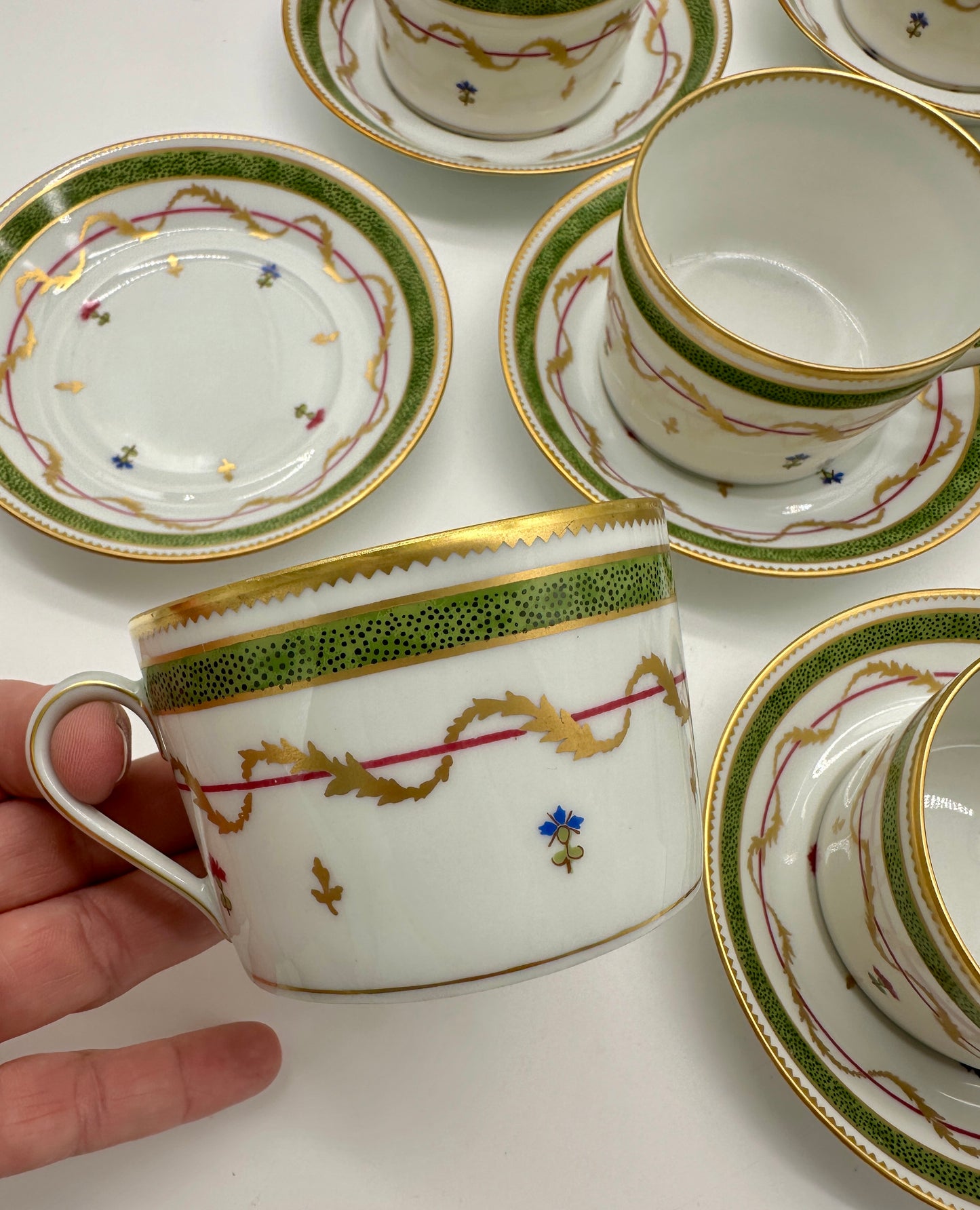 12 Limoges Vieux Paris Cups & Saucers