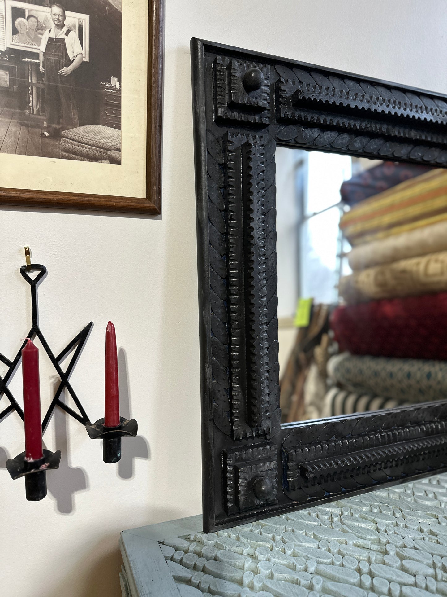 Folk Mirror Black