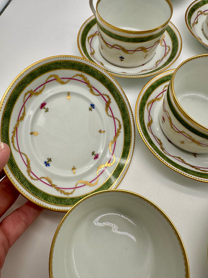 12 Limoges Vieux Paris Cups & Saucers
