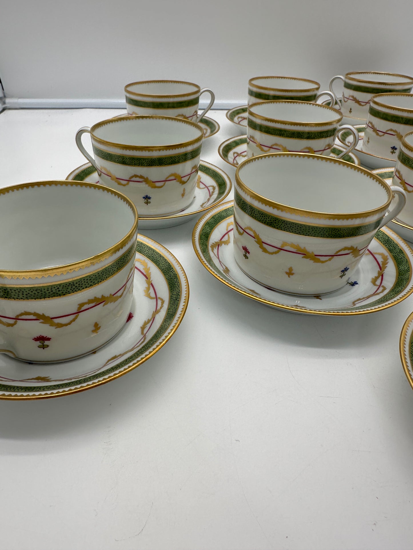 12 Limoges Vieux Paris Cups & Saucers