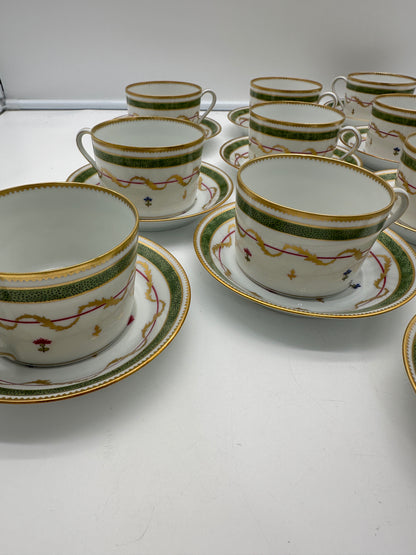 12 Limoges Vieux Paris Cups & Saucers