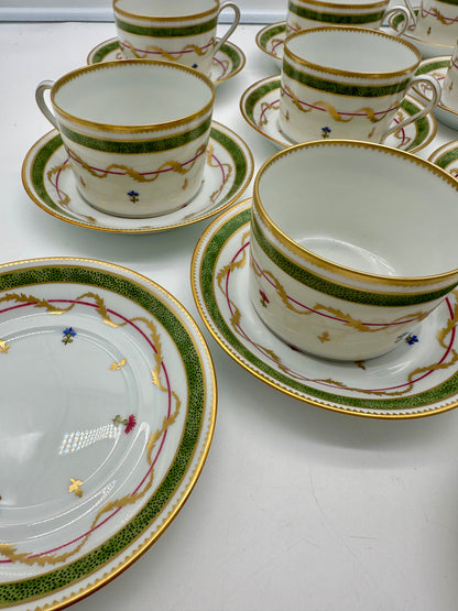 12 Limoges Vieux Paris Cups & Saucers