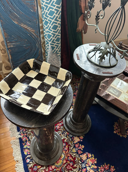 Black + Ivory Checkered Tray