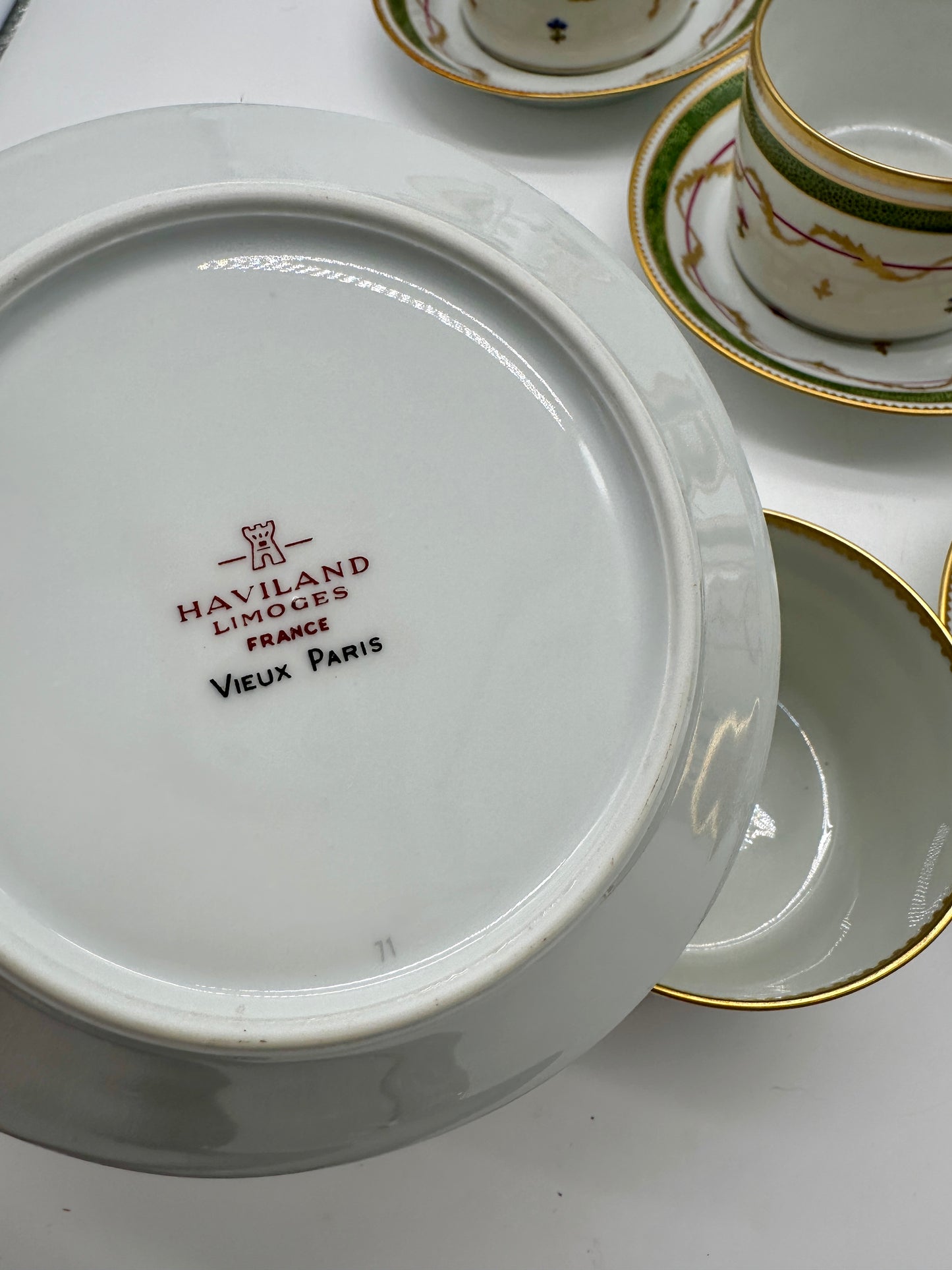 12 Limoges Vieux Paris Cups & Saucers