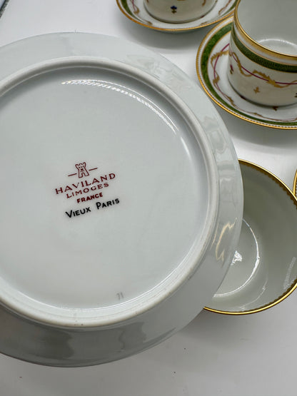 12 Limoges Vieux Paris Cups & Saucers